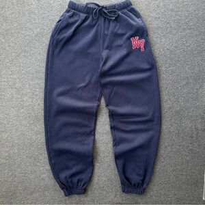 Garage Navy Joggers with Red NY Logo